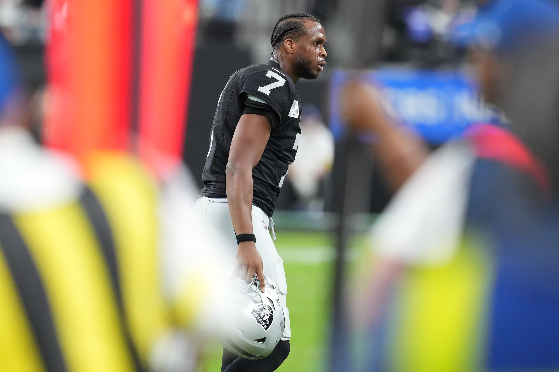 Rozohrávač Las Vegas Raiders Geno Smith - Zdroj: Imagn