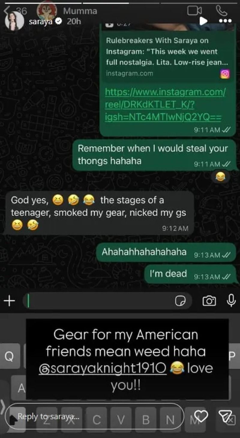 Screenshot of Saraya&#039;s conversation with her mother