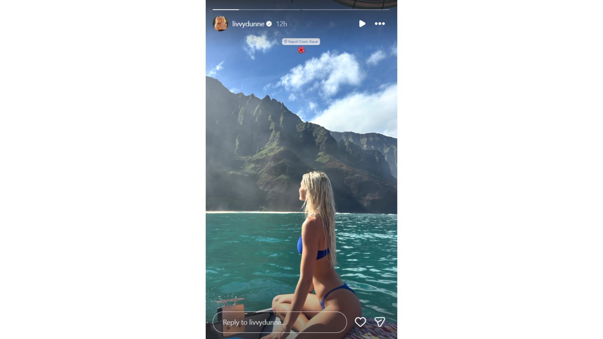 Olivia Dunne&#039;s Instagram story from Friday (Source: Instagram @livvydunne)