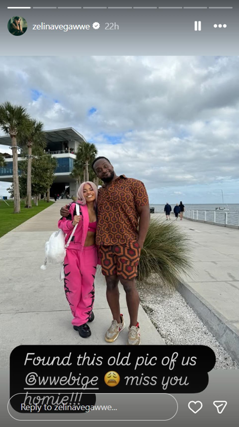 Zelina has shared a message with Big E (Screenshot via @zelinavegawwe on Instagram)