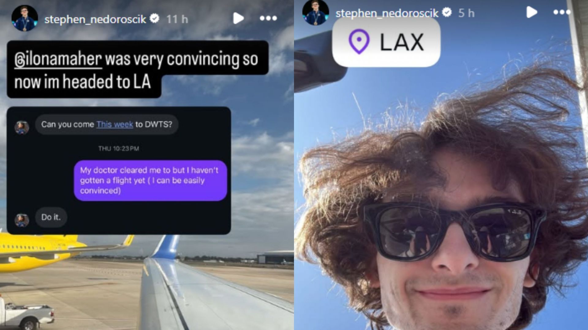 Screengrab of Stephen Nedoroscik&#039;s Instagram stories [Image Source : Stephen Nedoroscik&#039;s Instagram]