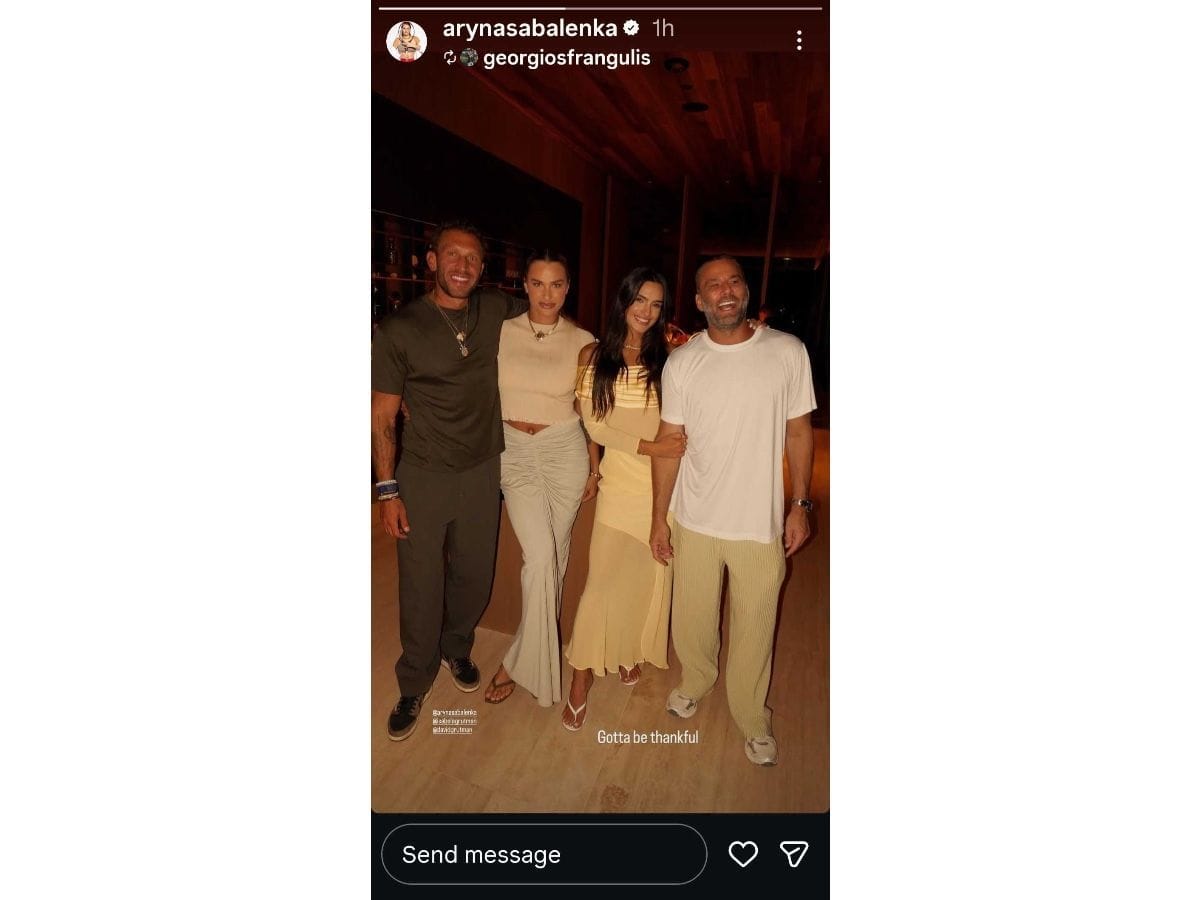 Sabalenka&#039;s story on Thanksgiving - via @arynasabalenka on Instagram