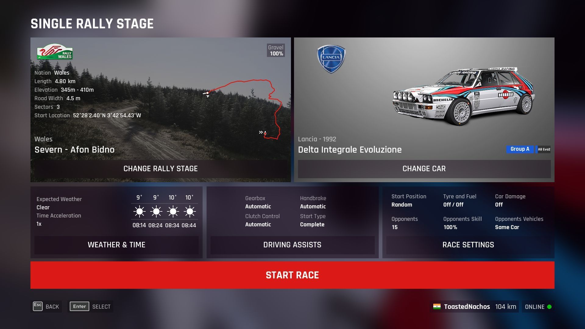 A single rally stage is great for getting used to the format (Image via Sportskeeda Gaming ||Supernova Games Studios)
