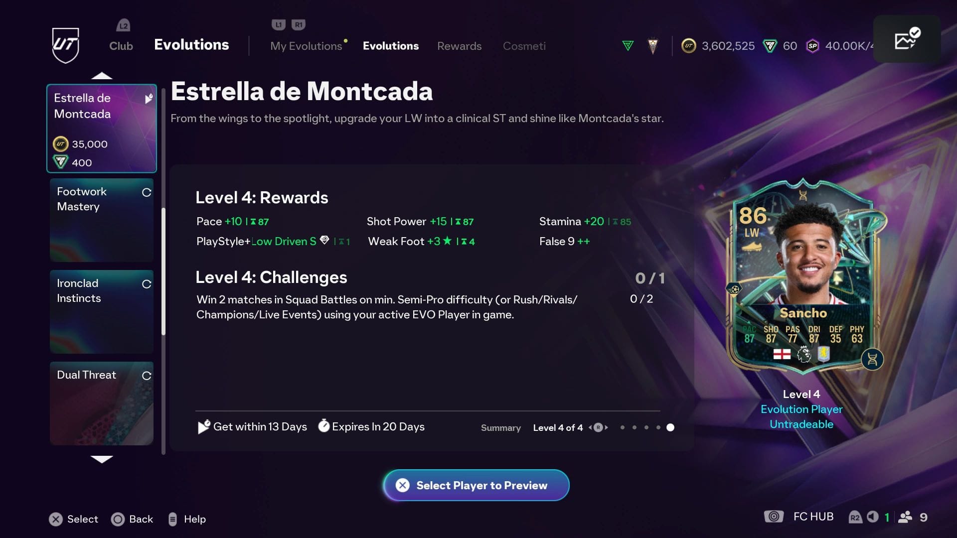 EVO má čtyři úrovně (obrázek přes EA Sports)