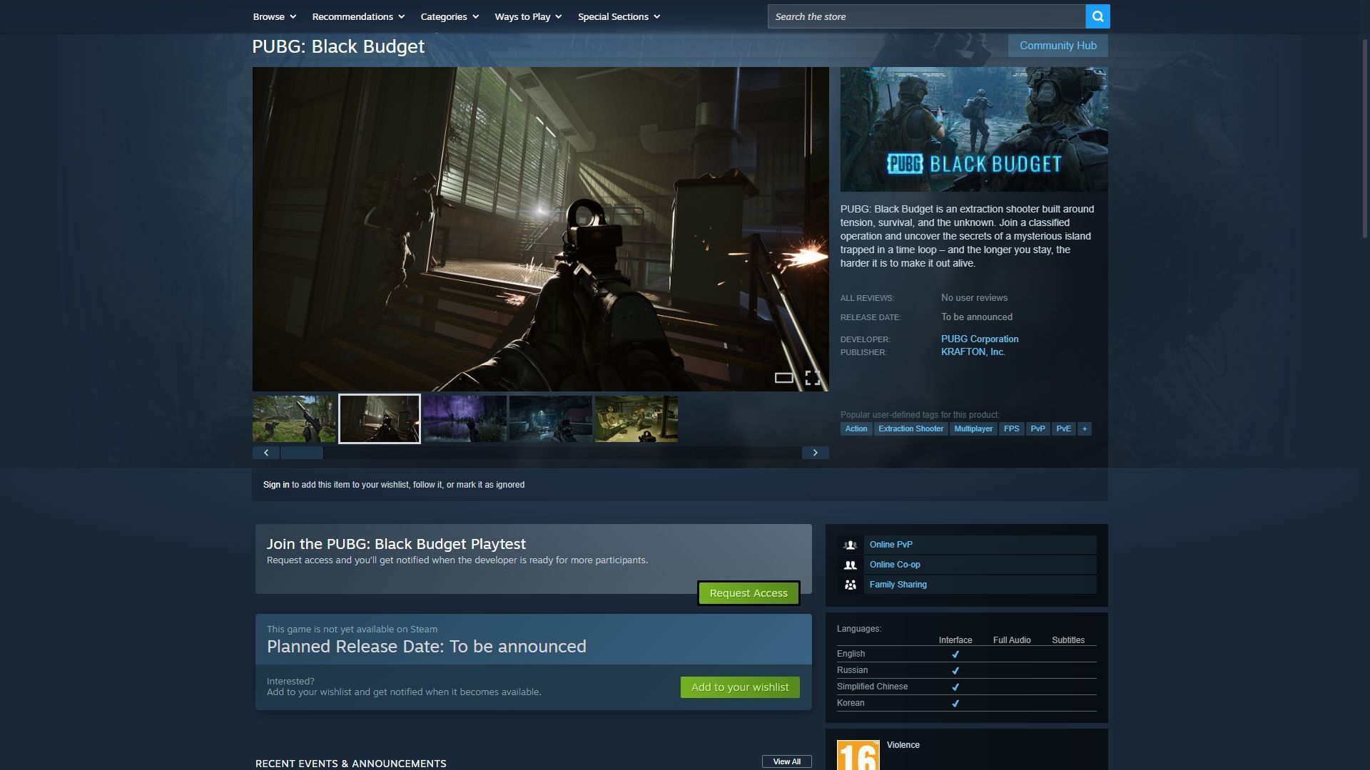 Request Access from the official Steam page (Image via Steam)