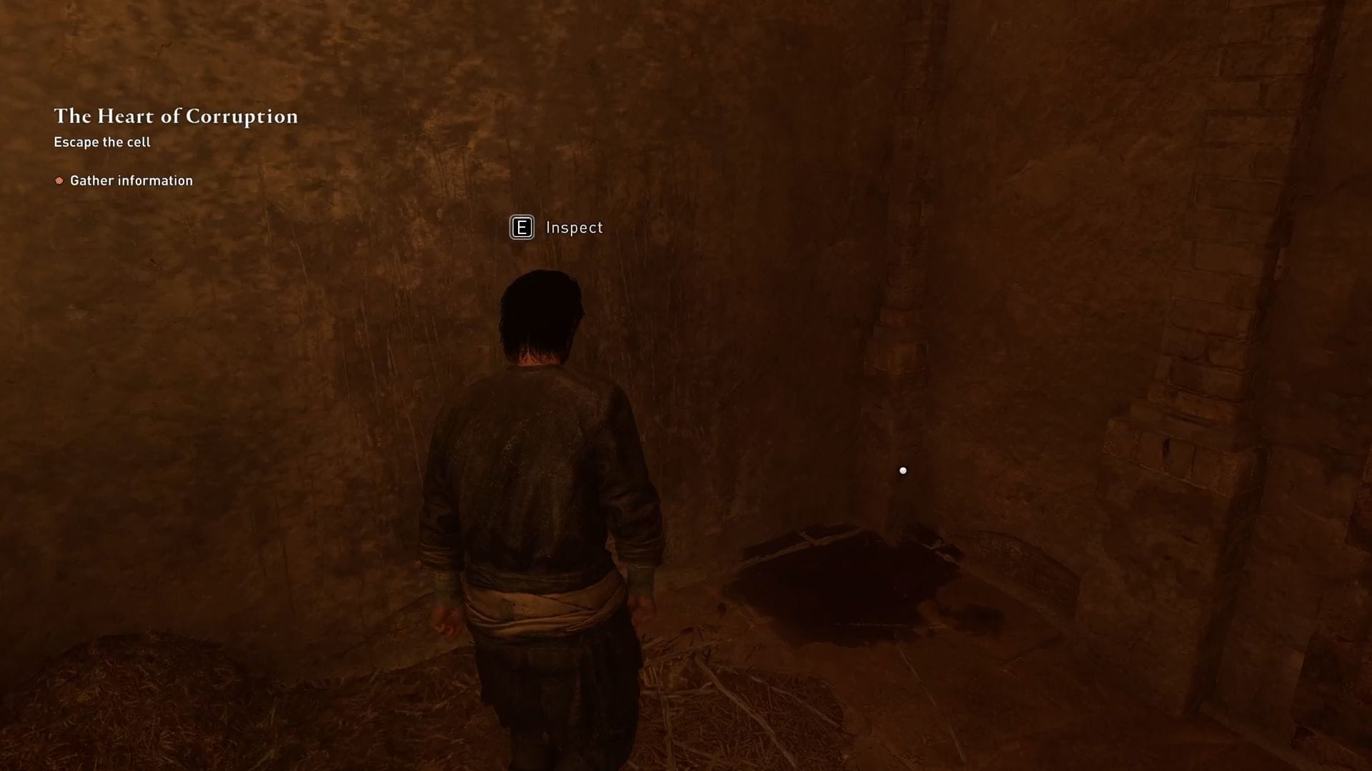 Prohlédněte zeď, krvavé skvrny a jídlo u dveří cely (obrázek přes Ubisoft)