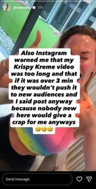 A screenshot taken from Jena Sims' Instagram story (via @jenamsims)