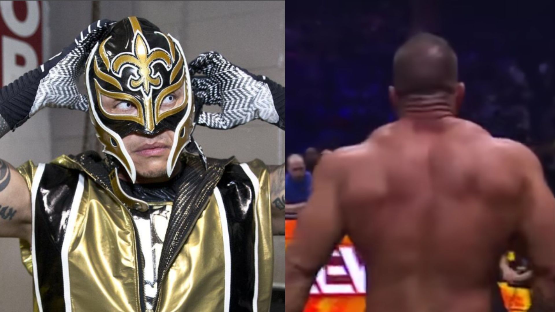 Rey Mysterio has a good relationship with an AEW star. (Images via WWE.com and AEW YouTube) 