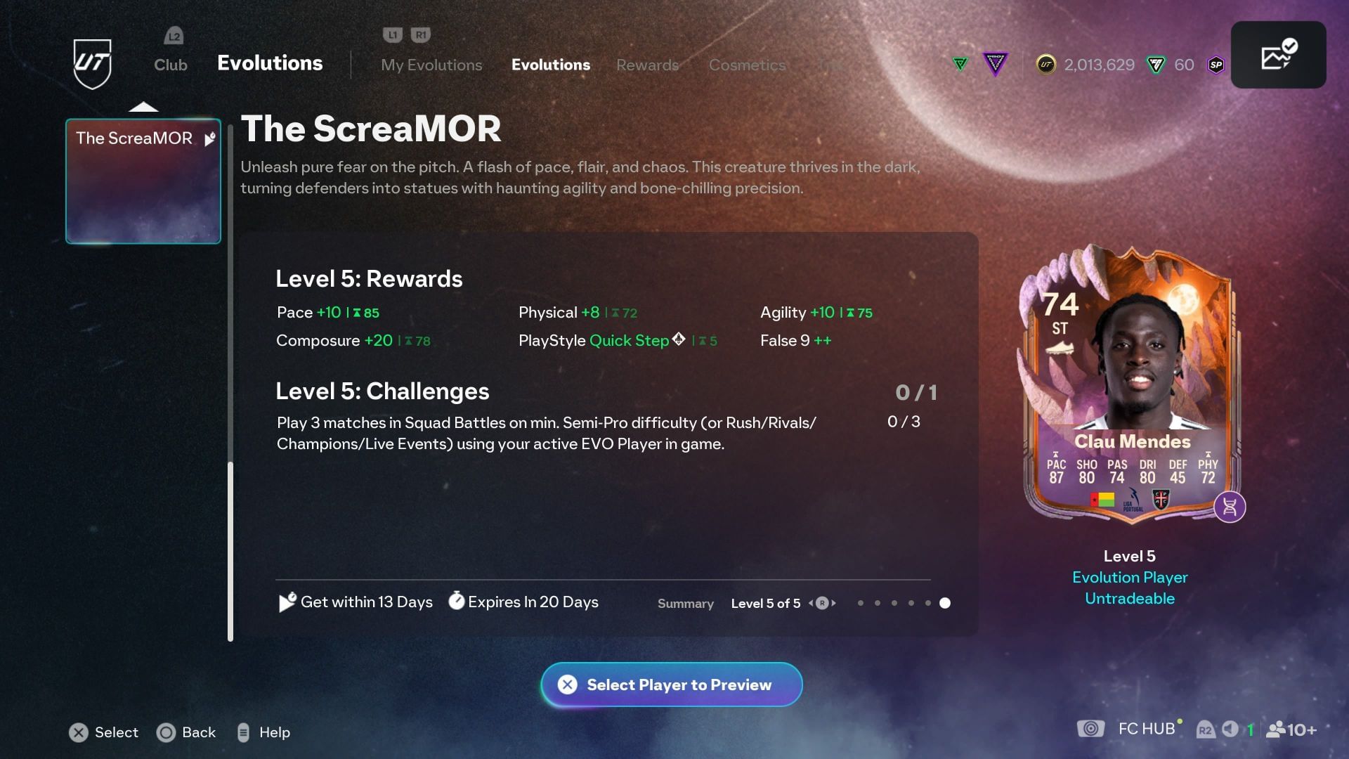 The EVO has five levels (Image via EA Sports)