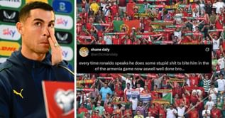 "40 year old still doing this s**t", "Just retire" - Fans rip into Cristiano Ronaldo as he gets sent off for Portugal in WC qualifier against Ireland