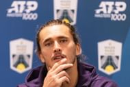 Alexander Zverev during a press conference at the 2025 Paris Masters (Source: Getty)
