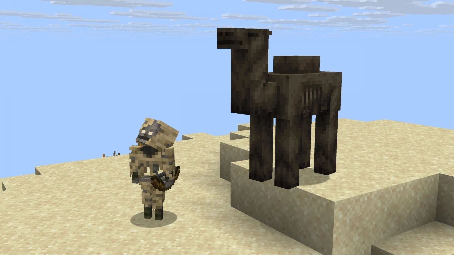 The camel husk in Minecraft will spawn with the parched and the husk zombie (Image via Mojang Studios)