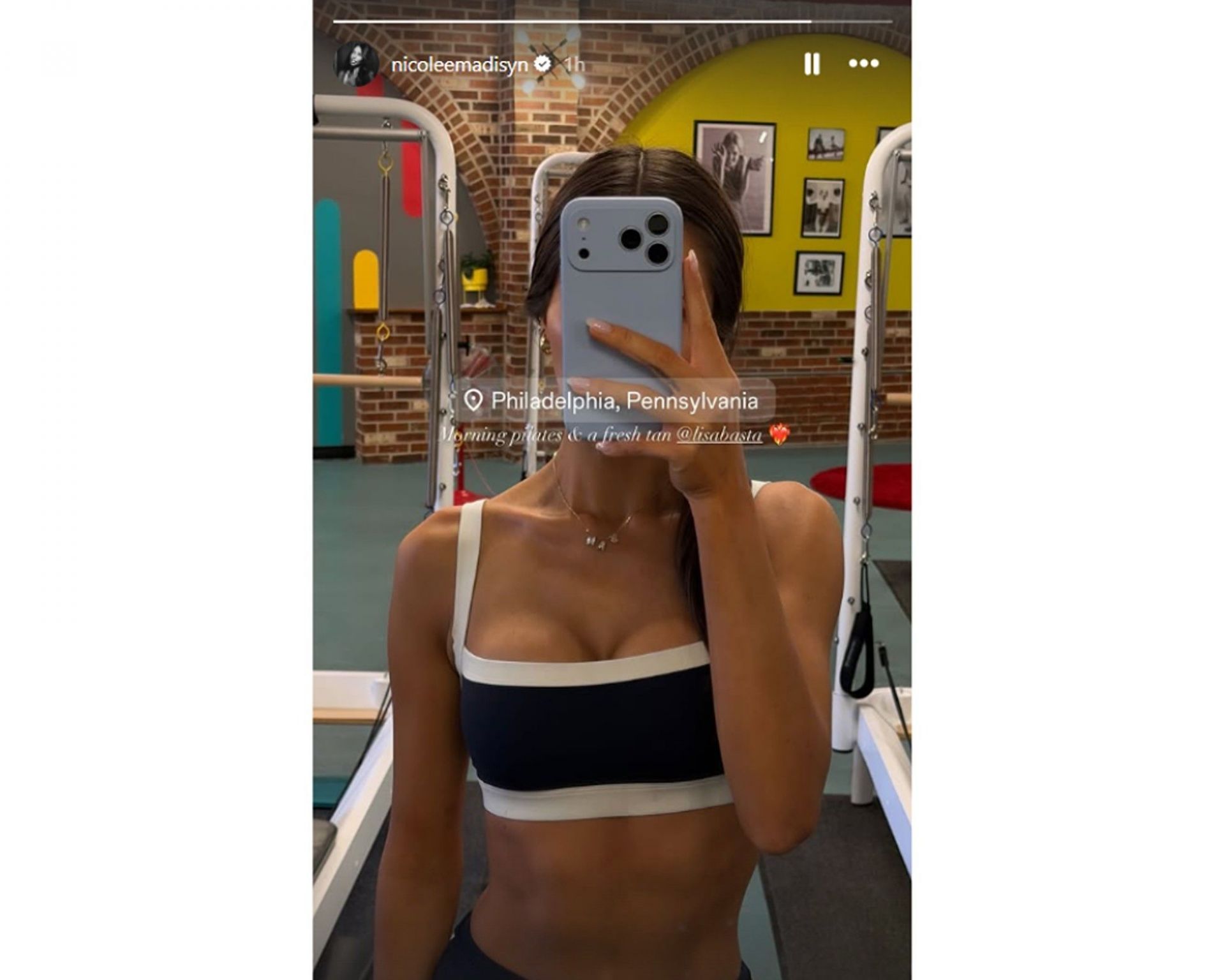 Jahmyr Gibbs&#039; GF Nicole Anderson flaunts freshly tanned body in latest pilates session mirror selfie