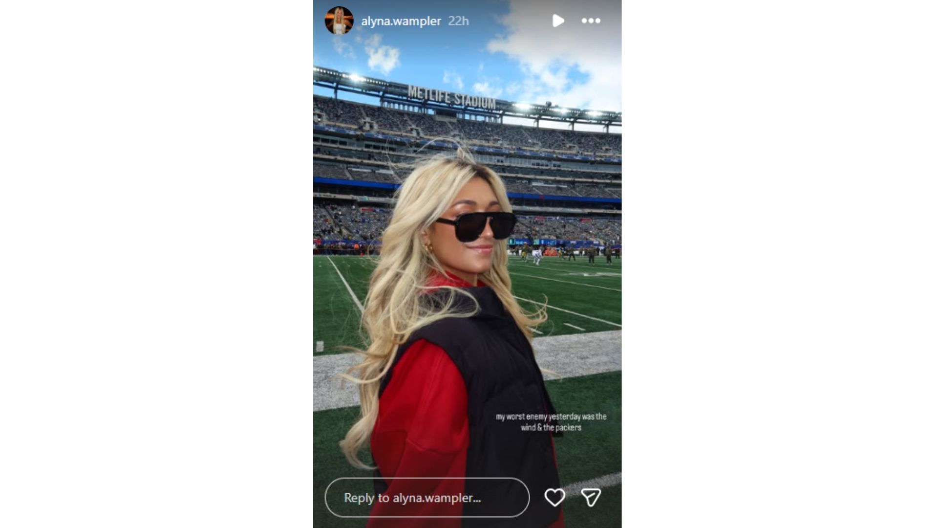  Alyna Wampler, shared a gameday photo from Week 11. (Credit: @alyna.wampler)