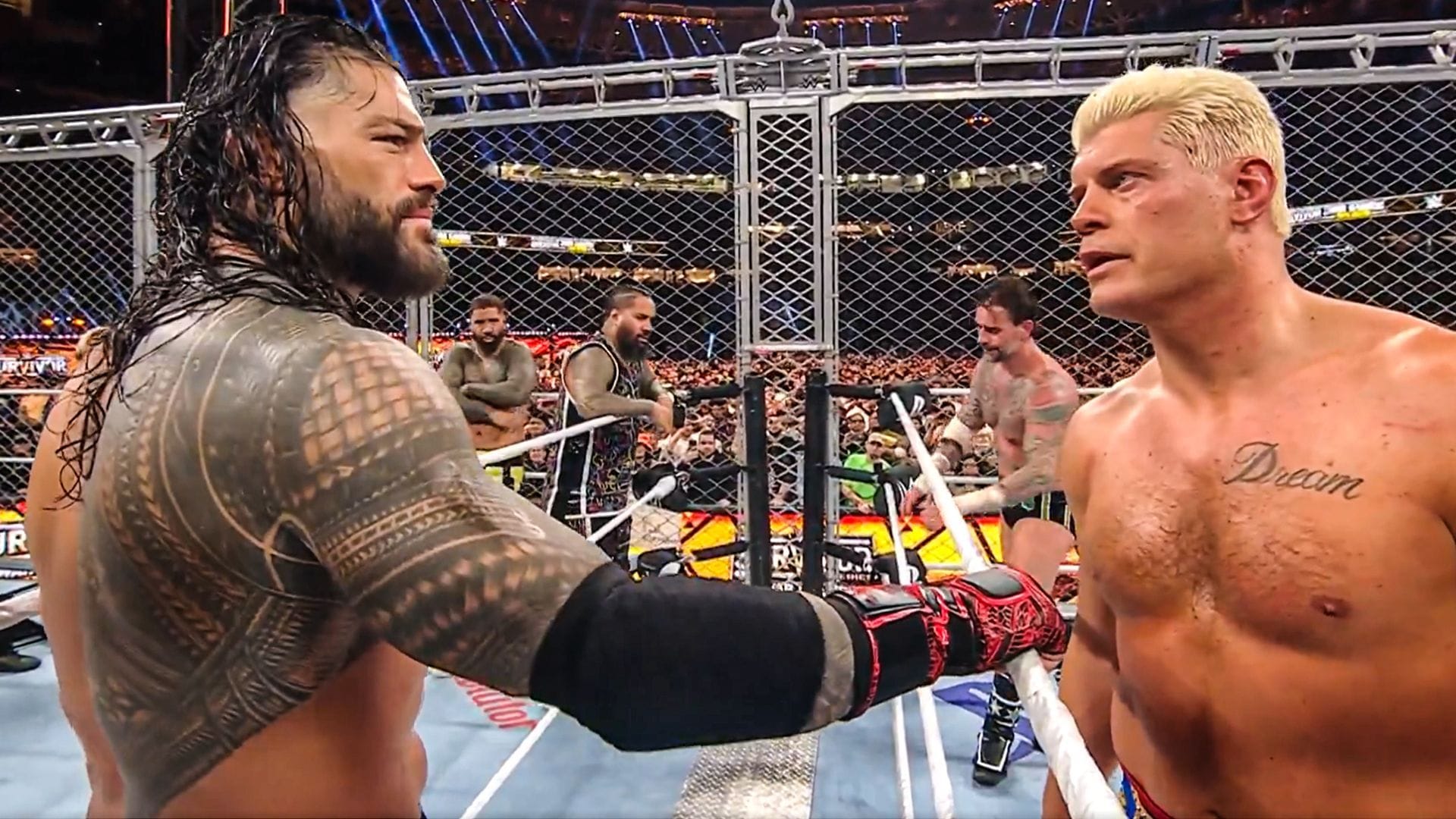 Roman Reigns &amp; Cody Rhodes. [image credits: WWE on X]