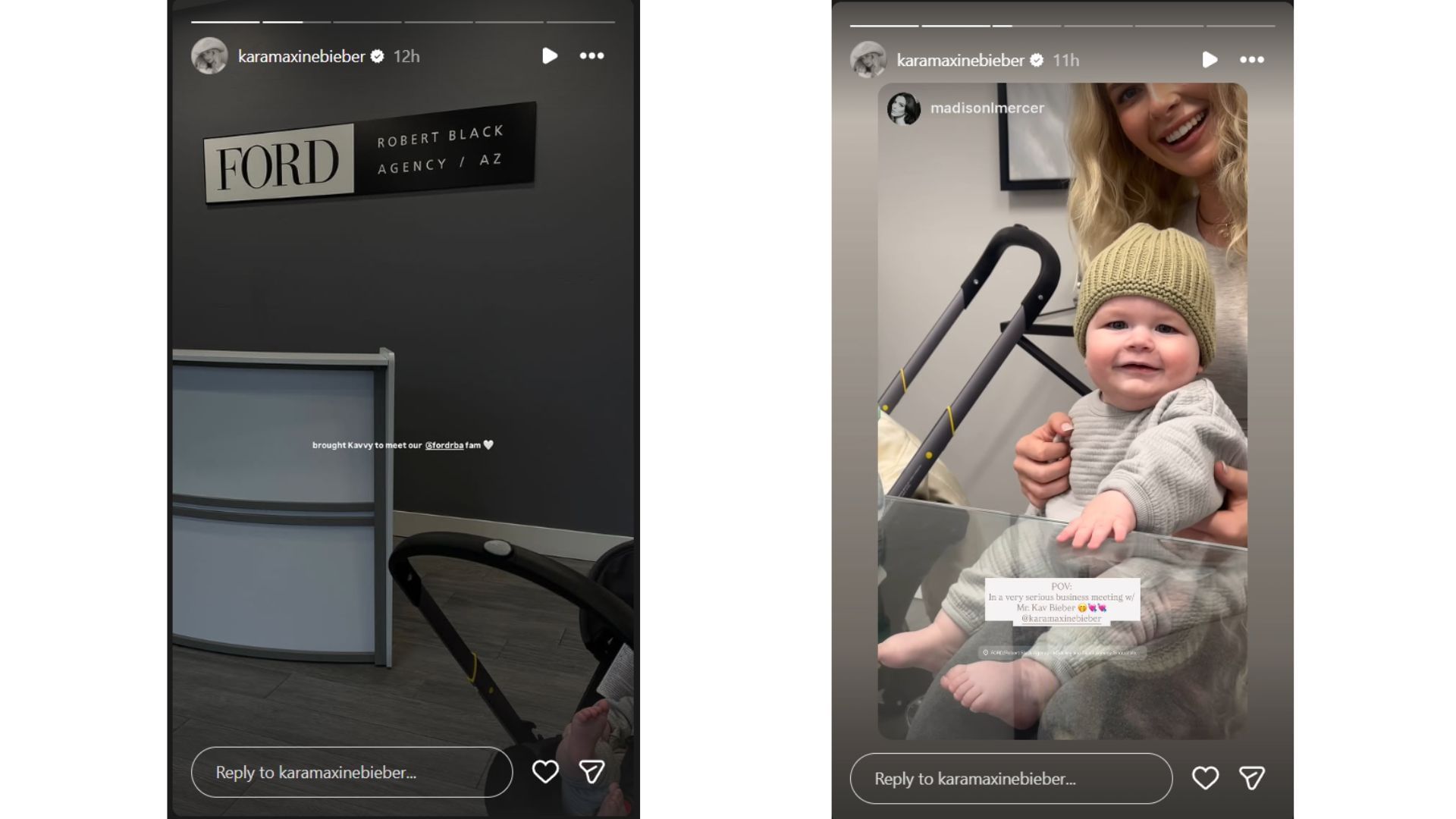 Kara Bieber&#039;s Instagram Stories (Source: Instagram @karamaxinebieber)