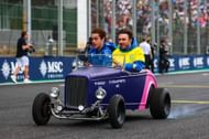 Franco Colapinto of Argentina and Pierre Gasly of France and Alpine F1 Team on the driver's parade during the F1 Grand Prix of Brazil at Autodromo Jose Carlos Pace on November 9, 2025 in Sao Paulo, Brazil. - Source: Getty