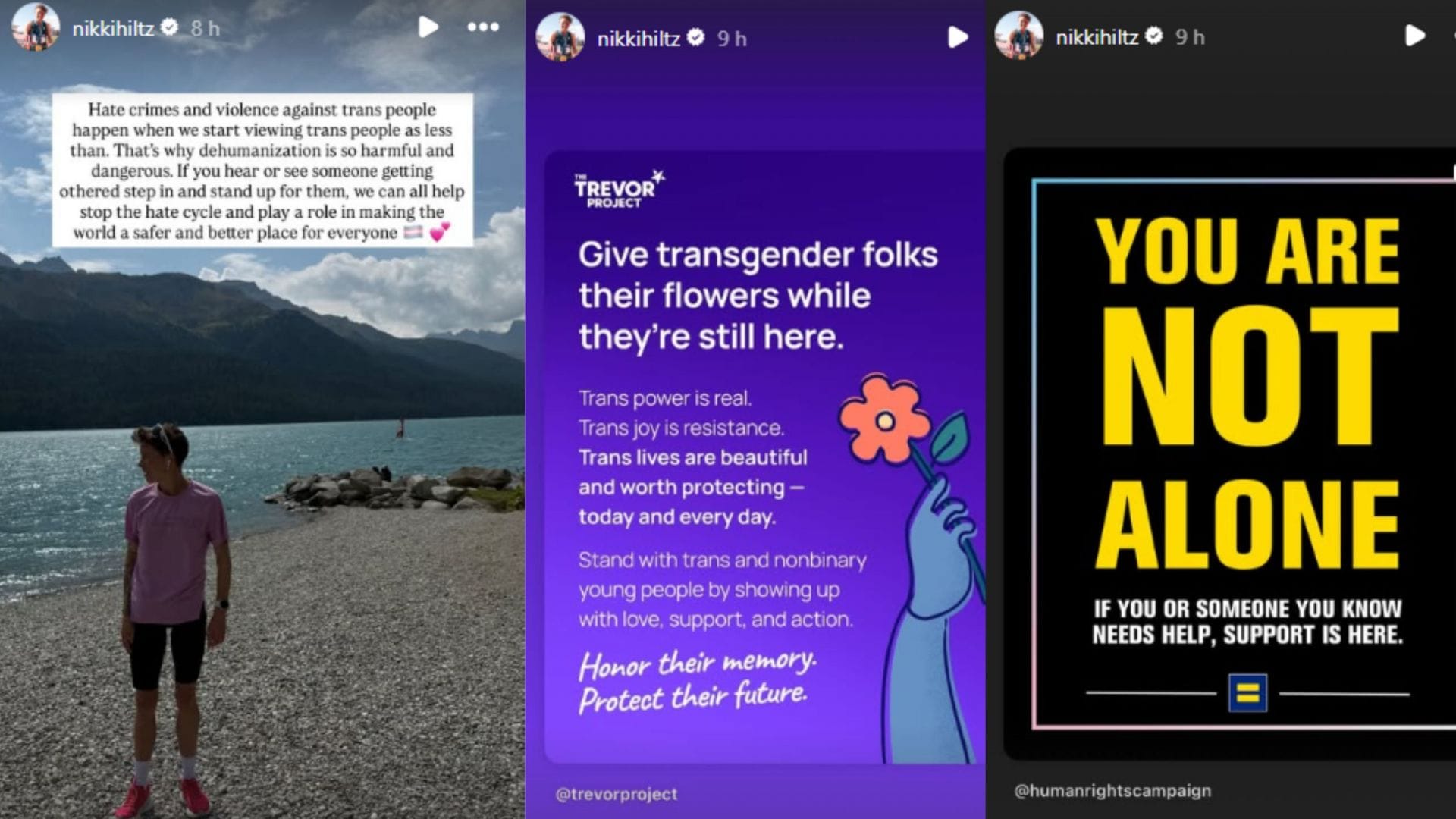 Some of Nikki Hiltz&#039;s latest Instagram stories [Image Source : Nikki Hiltz&#039;s Instagram] 