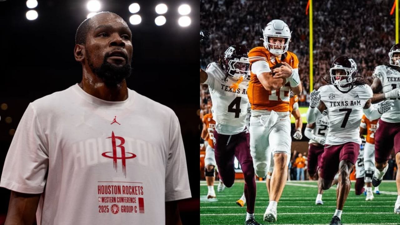 Kevin Durant Makes Arch Manning Feelings Clear as Texas Shatters Texas A&amp;M&rsquo;s Perfect Season to Stay in CFP Hunt. [photo: @texaslonghorns/IG, @houstonrockets/IG]