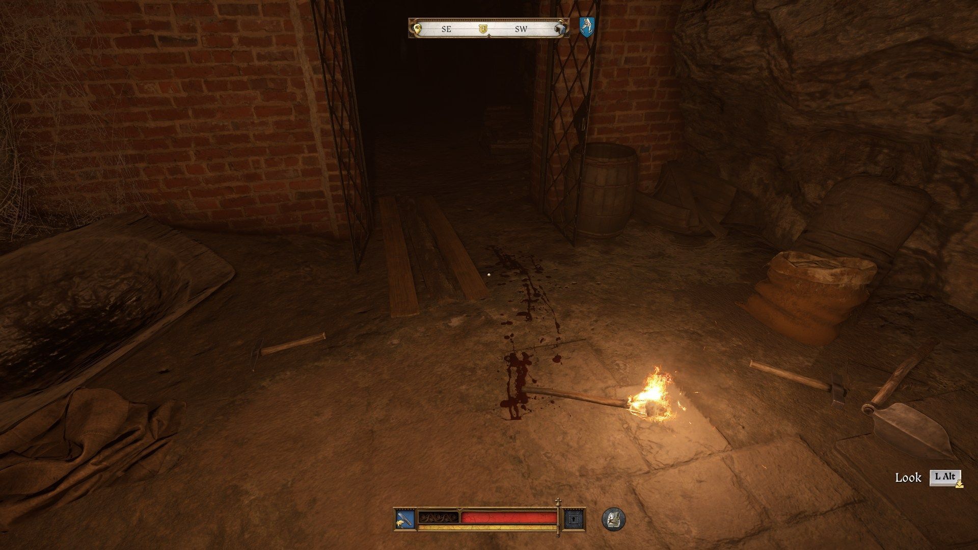 Follow the blood marks on the ground (Image via Deep Silver)