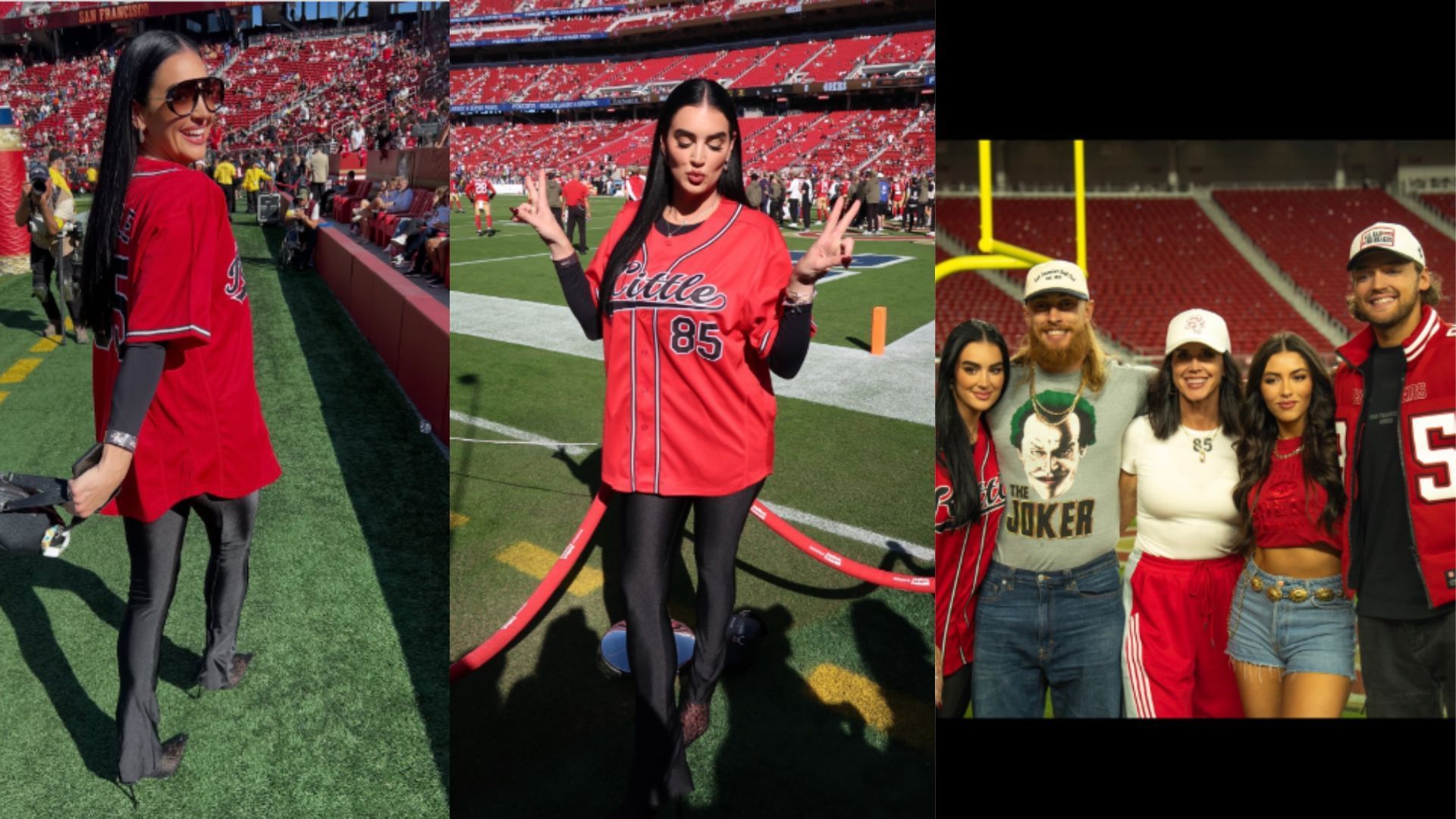 Claire Kittle showed off her gameday style for Week 10. (Credit @clairekittle)