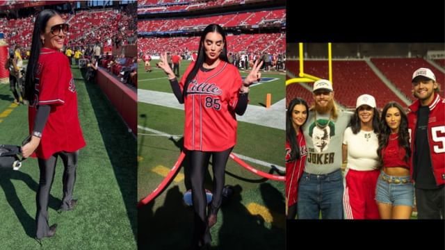 Claire Kittle showed off her gameday style for Week 10. (Credit @clairekittle)