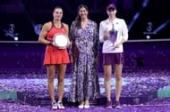 Aryna Sabalenka, Garbine Muguruza, and Elena Rybakina at the WTA Finals - Source: Getty