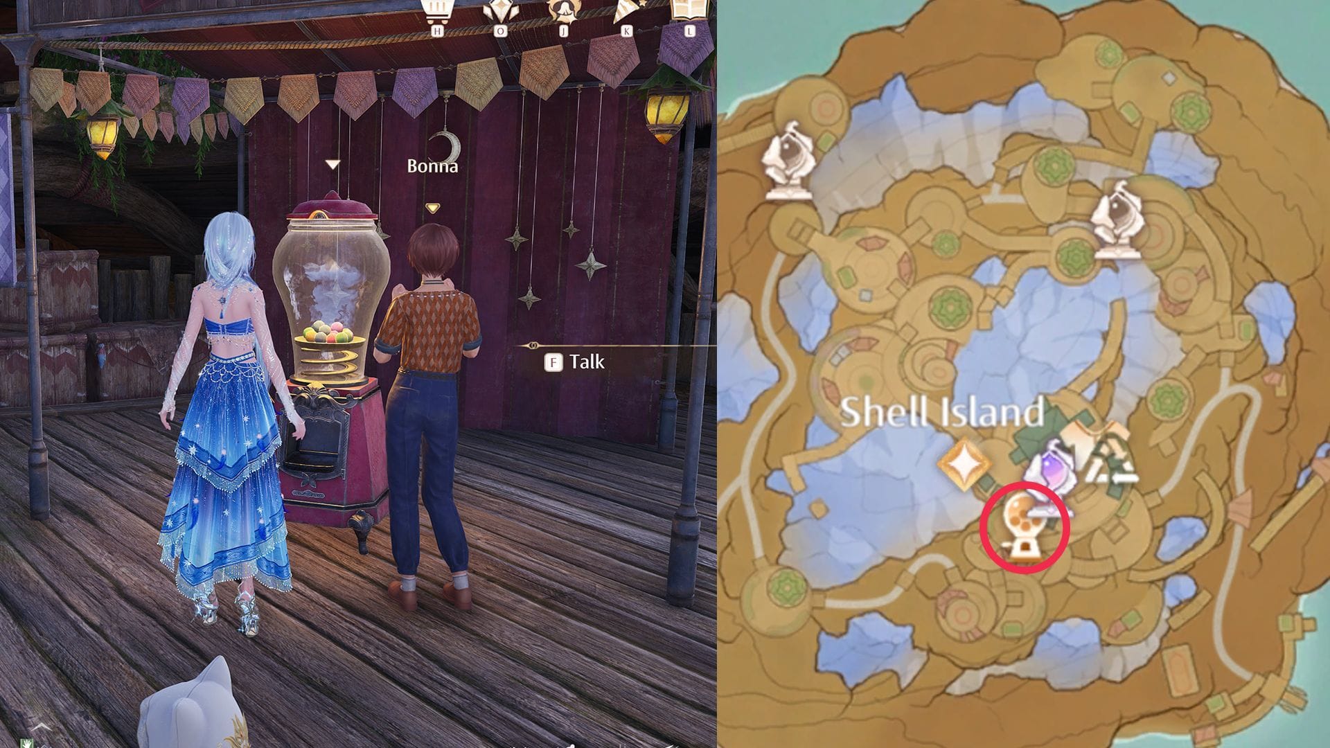 Location of the Itzaland Surprise-O-Matic on Shell Island (Image via Sportskeeda Gaming/Infold Games)