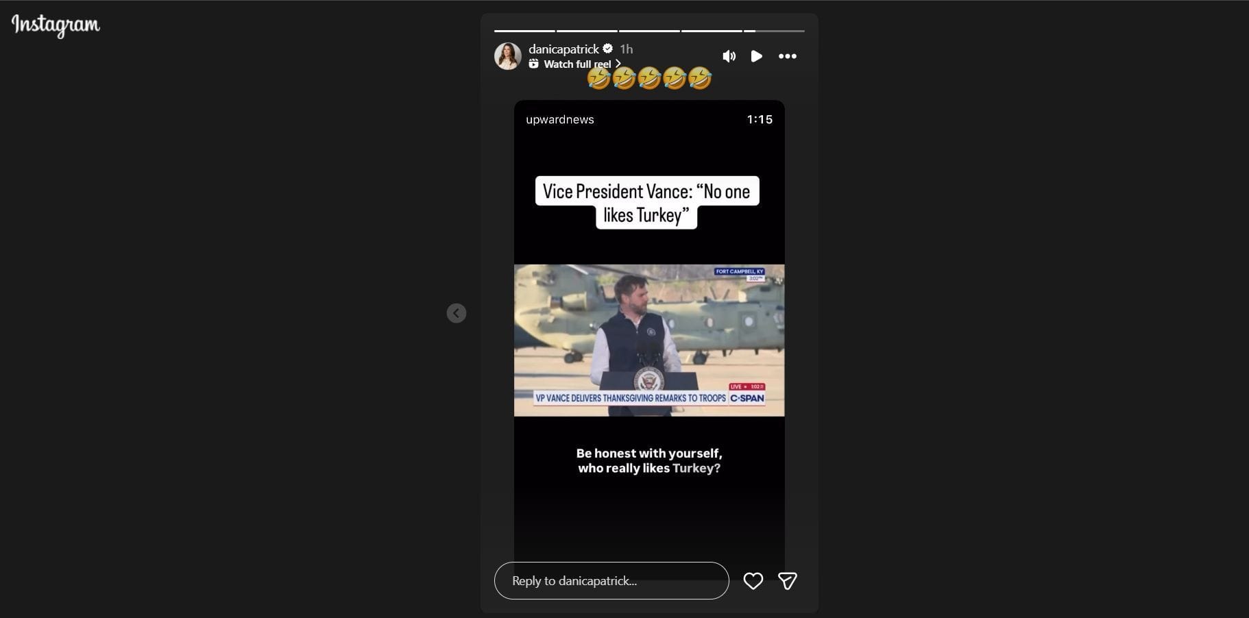 Image: Screenshot via @danicapatrick on Instagram (November 26)