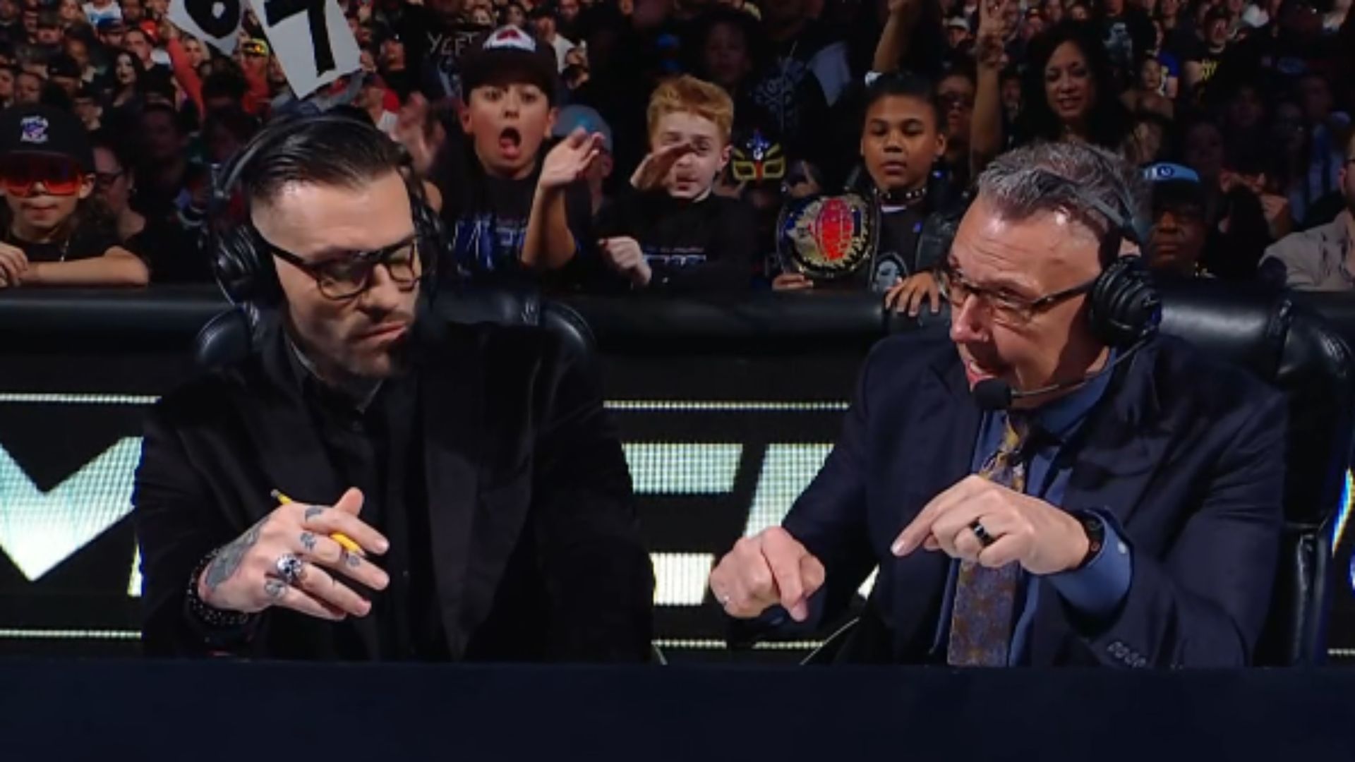 The commentator called it out (Credit: WWE.com)