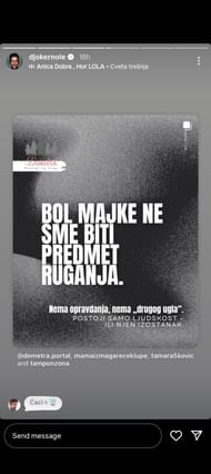 Novak Djokovic's Instagram Story