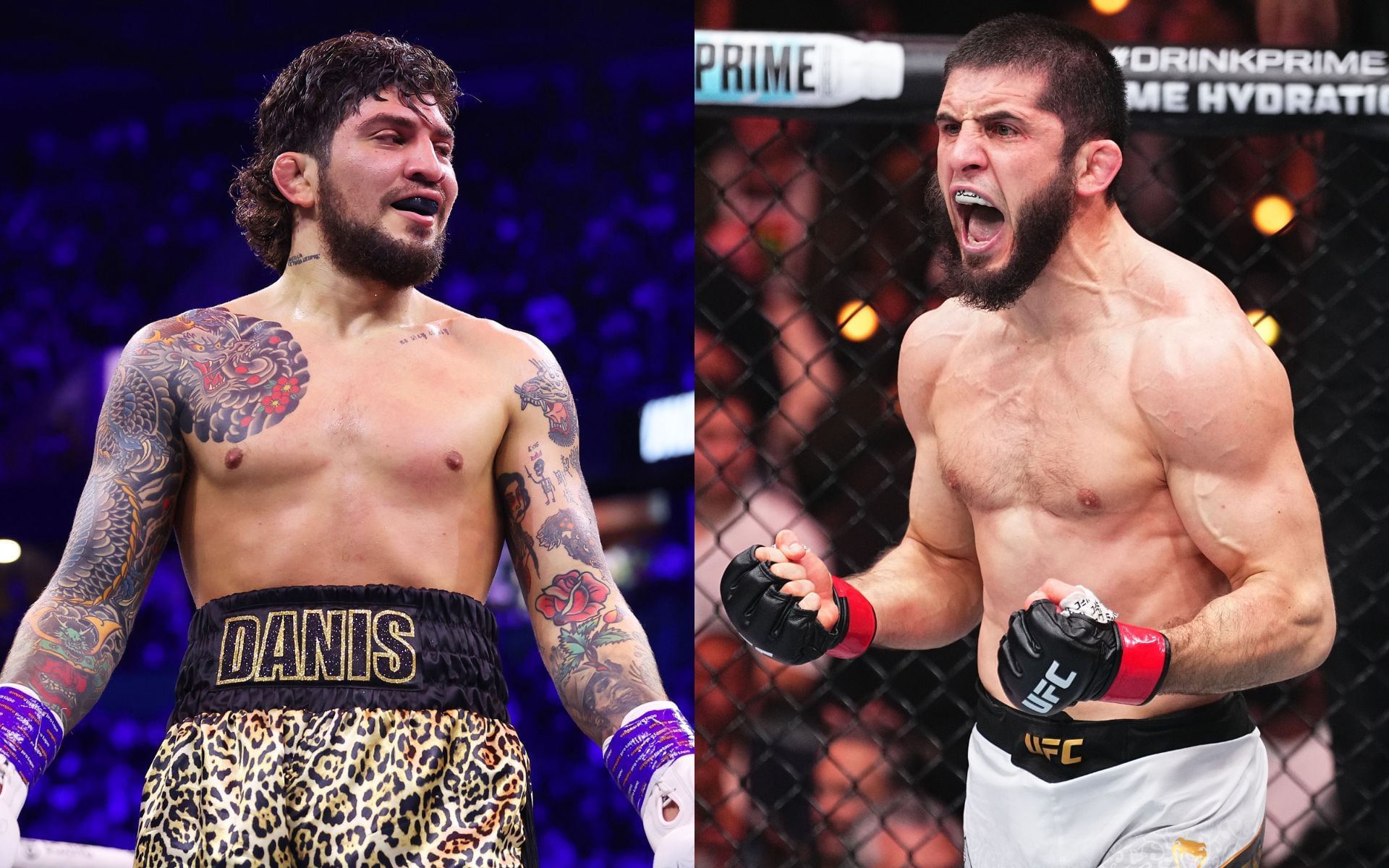 Dillon Danis (left) believes he can beat Islam Makhachev (right) in an MMA fight. [Images courtesy: Getty Images]