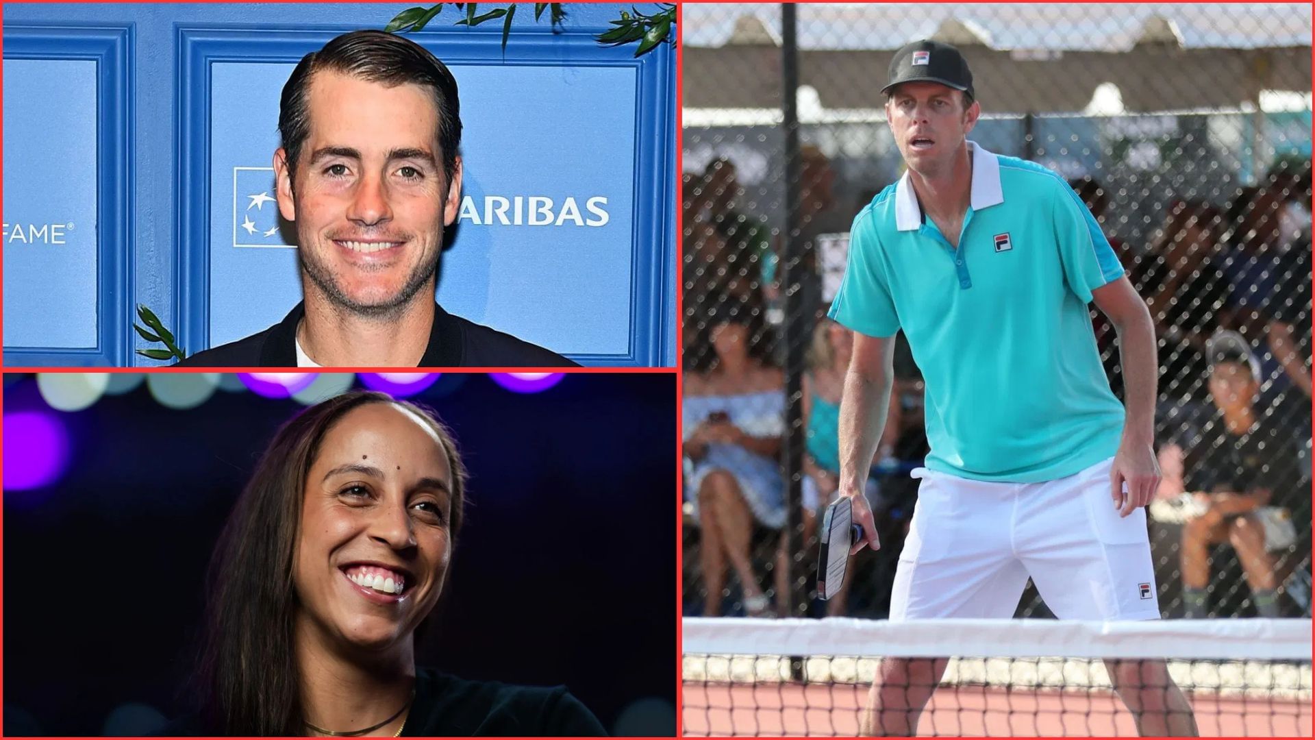 John Isner (top left), Madison Keys (bottom left), Sam Querrey (R) | Getty