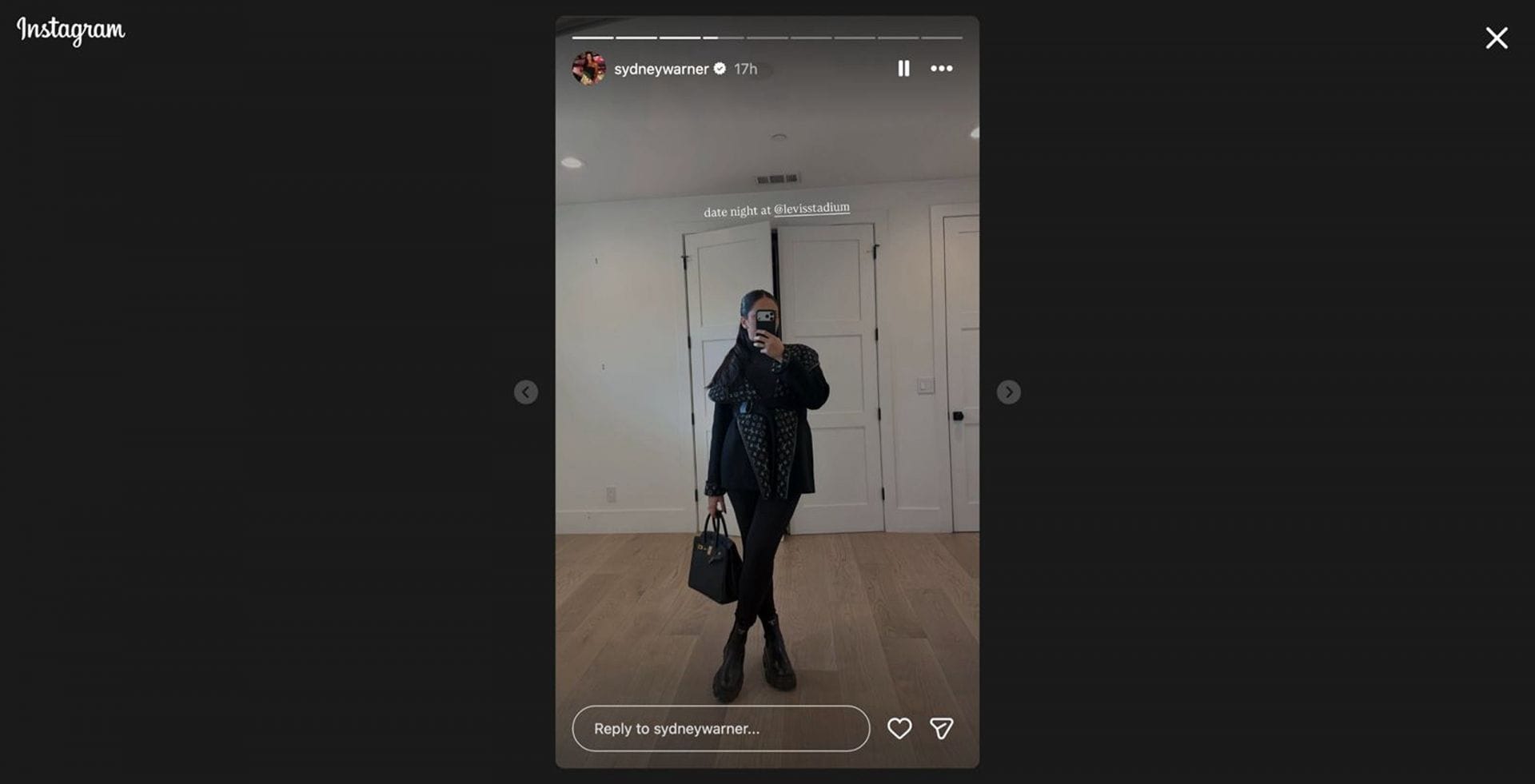 Fred Warner&#039;s wife Sydney outfit for date night with 49ers LB at Levi&#039;s Stadium/@sydneywarner