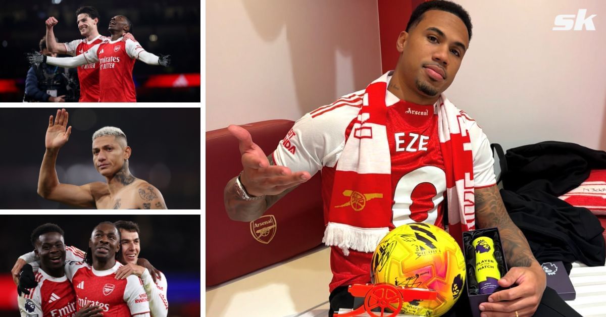 Eze, Rice and Saka react as Arsenal star Gabriel pokes fun at Richarlison with Instagram post after 4-1 derby win