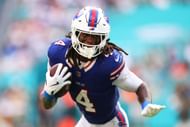 James Cook at Buffalo Bills v Miami Dolphins - NFL 2025 - Source: Getty