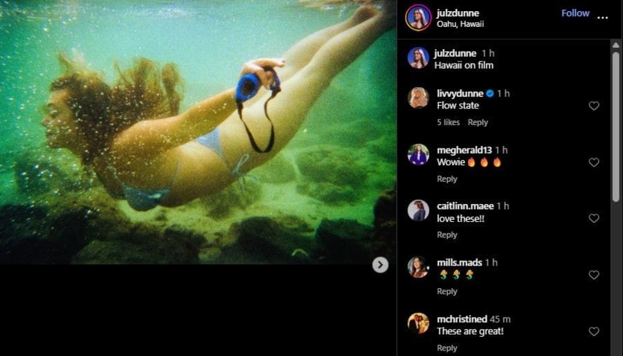 Screenshot of the Instagram post&#039;s comment section.