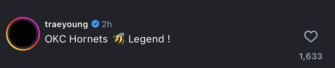 Trae Young&rsquo;s tribute to Chris Paul (Image via Instagram @cp3)