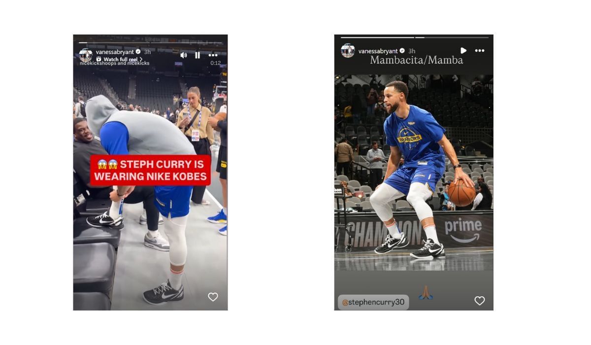 Vanessa Bryant reacts to Steph Curry donning the Kobe 6 &quot;Mambacita&quot; on Friday (Source: Vanessa Bryant/IG)