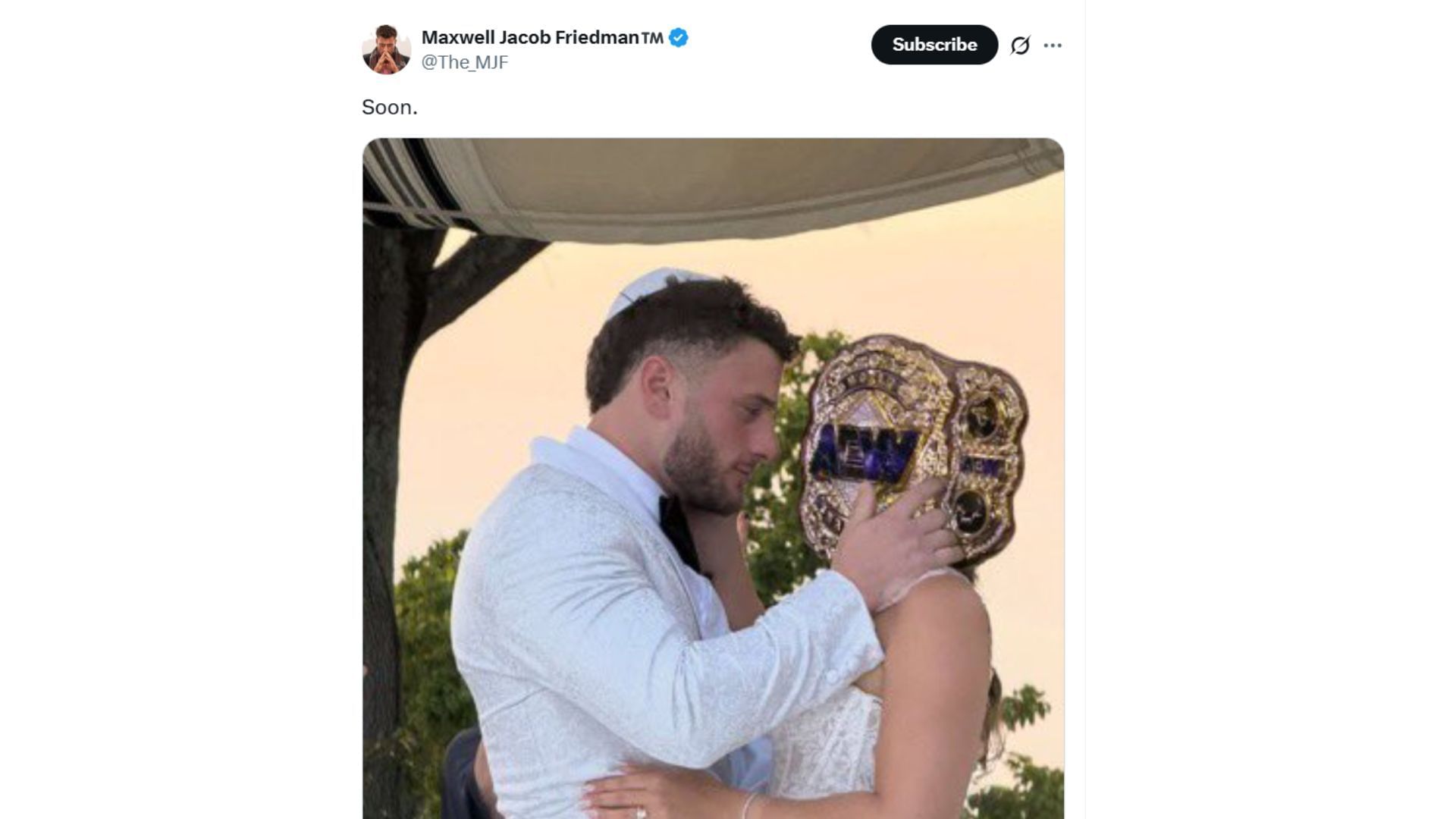 MJF&#039;s main goal this year was to recapture his prized &quot;Triple B&quot; [Image via @The_MJF on X]