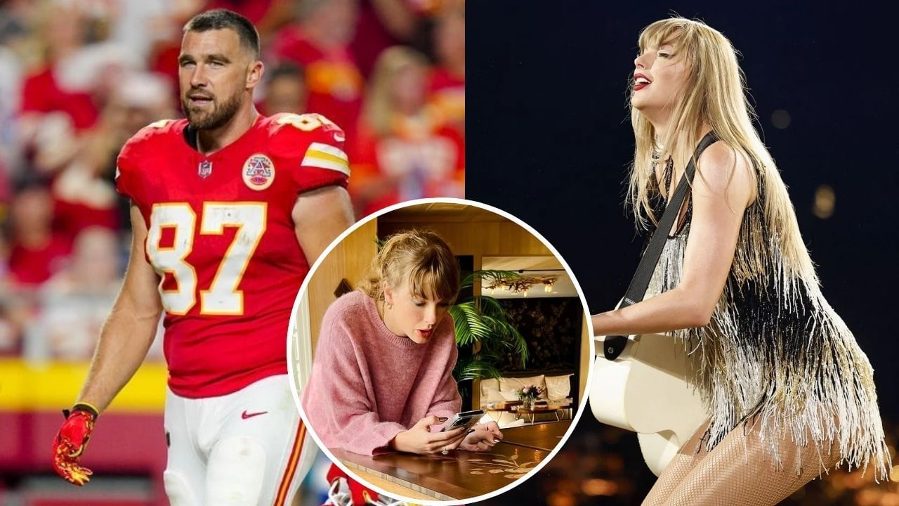 Travis Kelce&rsquo;s fianc&eacute;e Taylor Swift shows off no-makeup look ditching signature red lips in new 