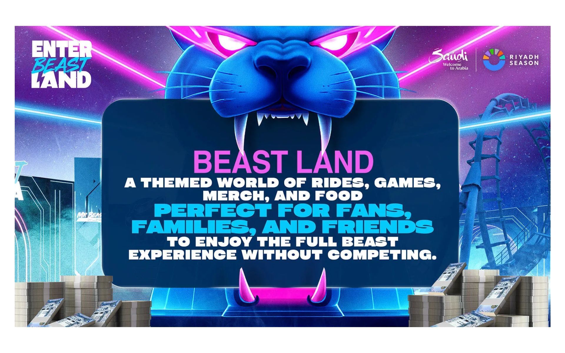 Information that Webook has shared about MrBeast&#039;s theme park in Riyadh, Saudi Arabia, 1/2 (Image via webook.com)