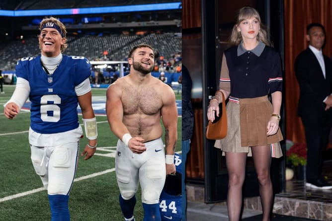 "This man was playing Taylor Swift in my house": Cam Skattebo clowns Jaxson Dart ahead of Giants' MNF clash vs. Patriots