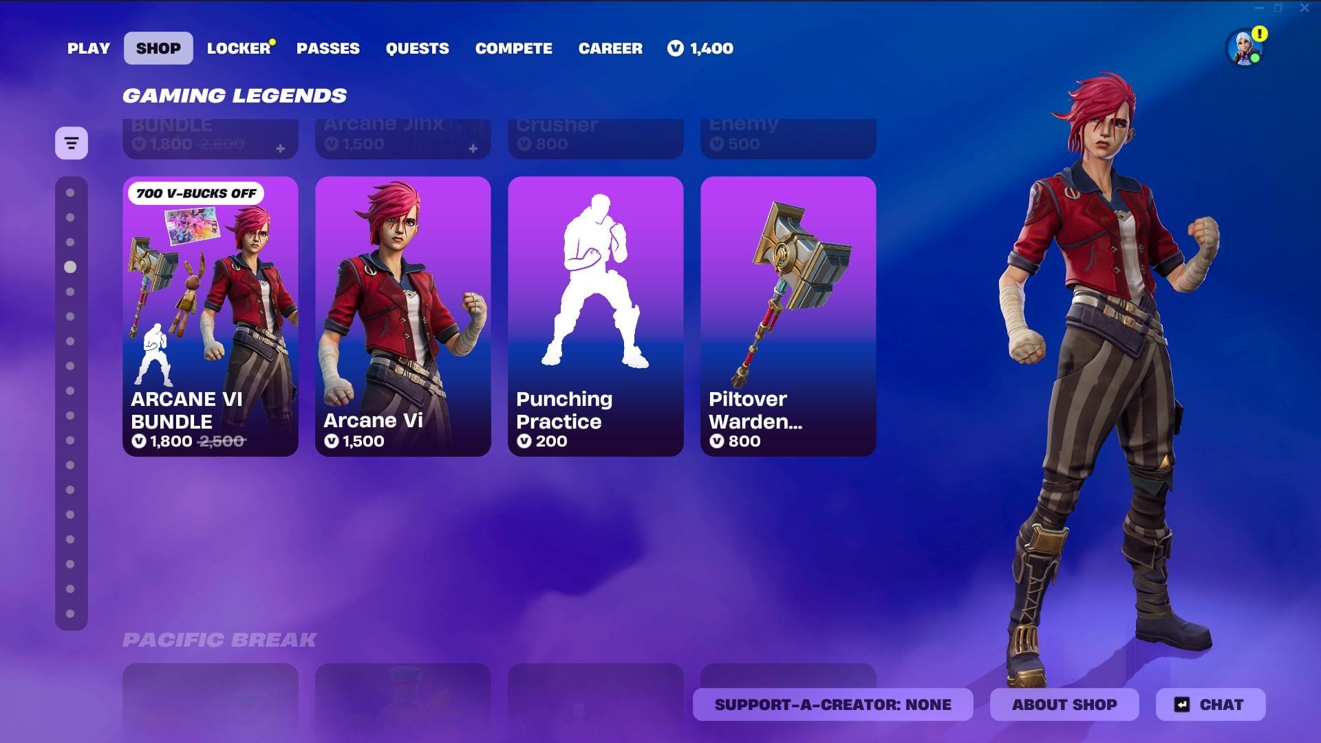 You can now purchase the Arcane VI skin in Fortnite (Image via Epic Games)