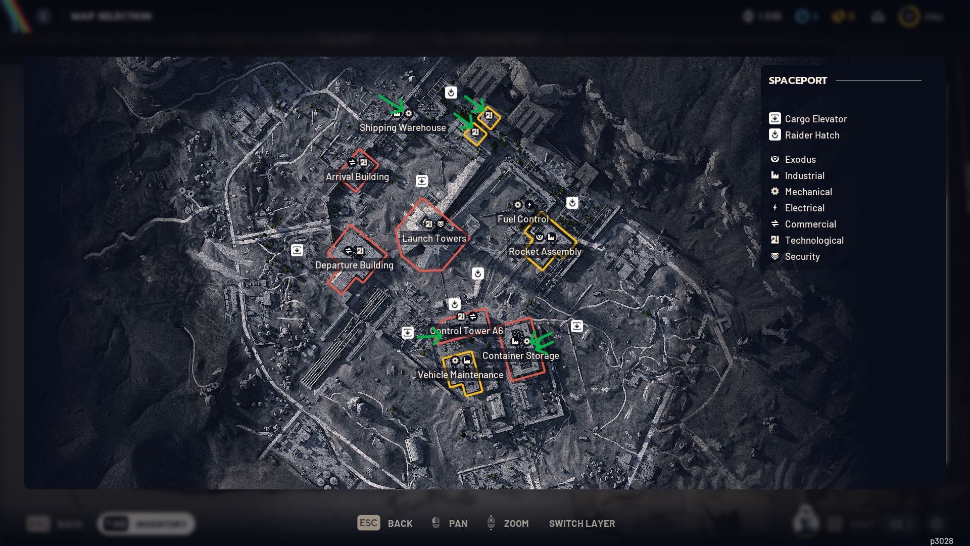 All Spaceport locked spaces in ARC Raiders (Image via SK Gaming || Embark Studios)