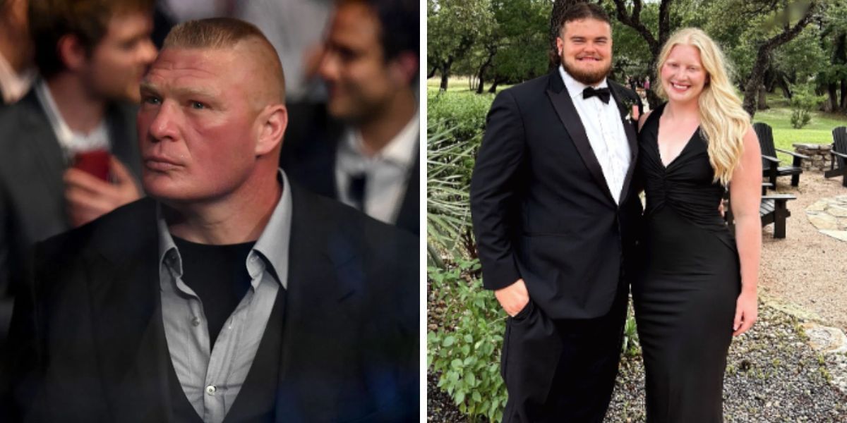 L: Brock Lesnar; R: Mya Lesnar and Drew Moss. (Images by Getty and Instagram@drew.moss03)