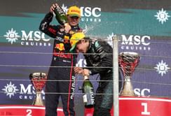 Watch: Kimi Antonelli runs over to hug Max Verstappen after beating him in F1 Brazilian GP