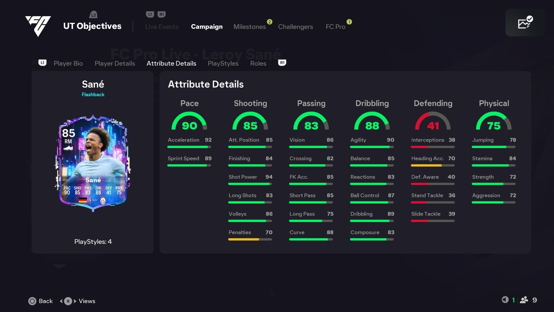 The stats (Image via EA Sports)