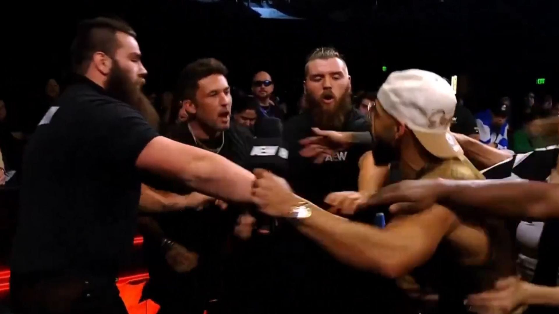 Ricochet&#039;s scuffle with musician Michael Ray on AEW Collision [Image via @AEW on X]