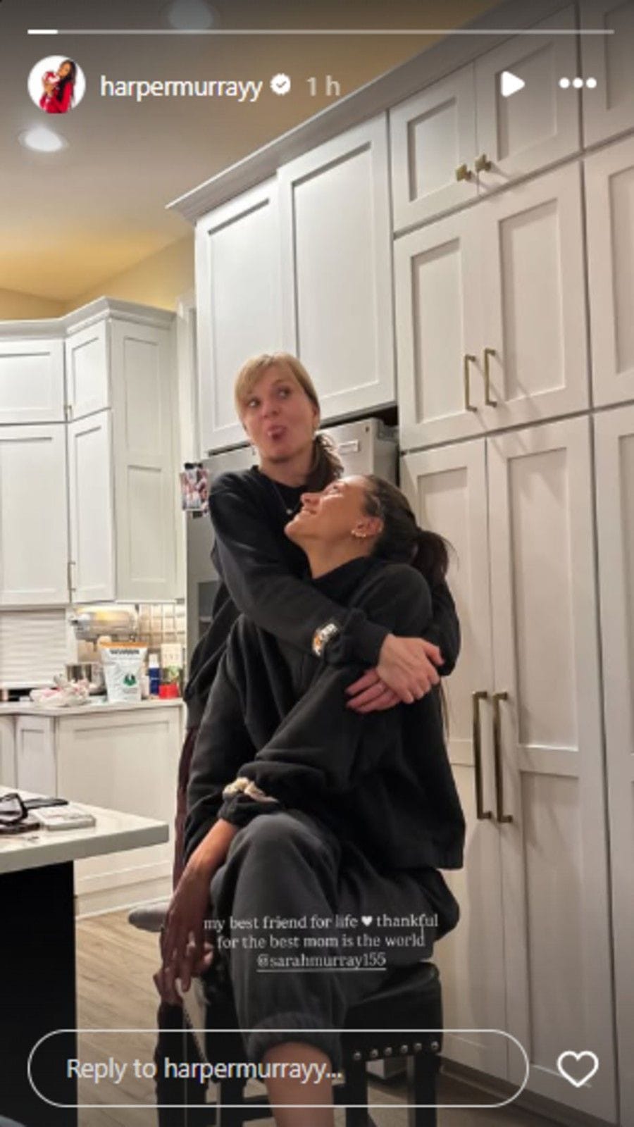 Screenshot of an Instagram story (Image - harpermurrayy).